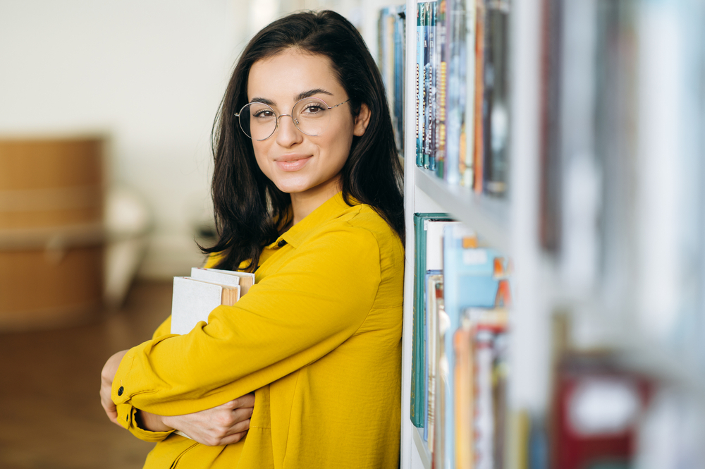 women / girl with a book
