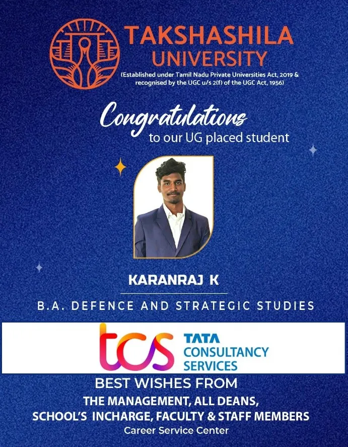 B.A. Defence Students Attain Career Milestone Through TCS Placement ​