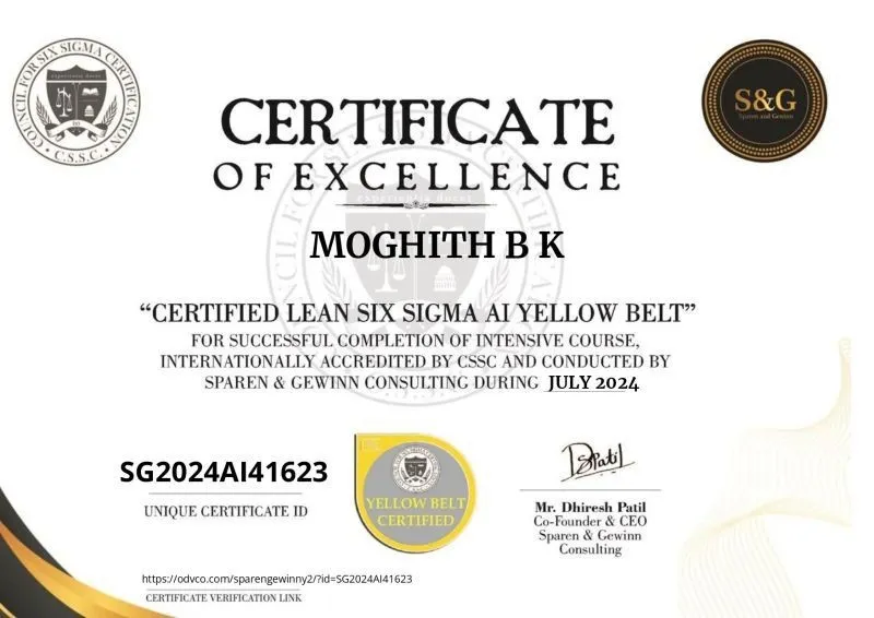 Student Recognized with Internationally Accredited Lean Six Sigma AI Certification